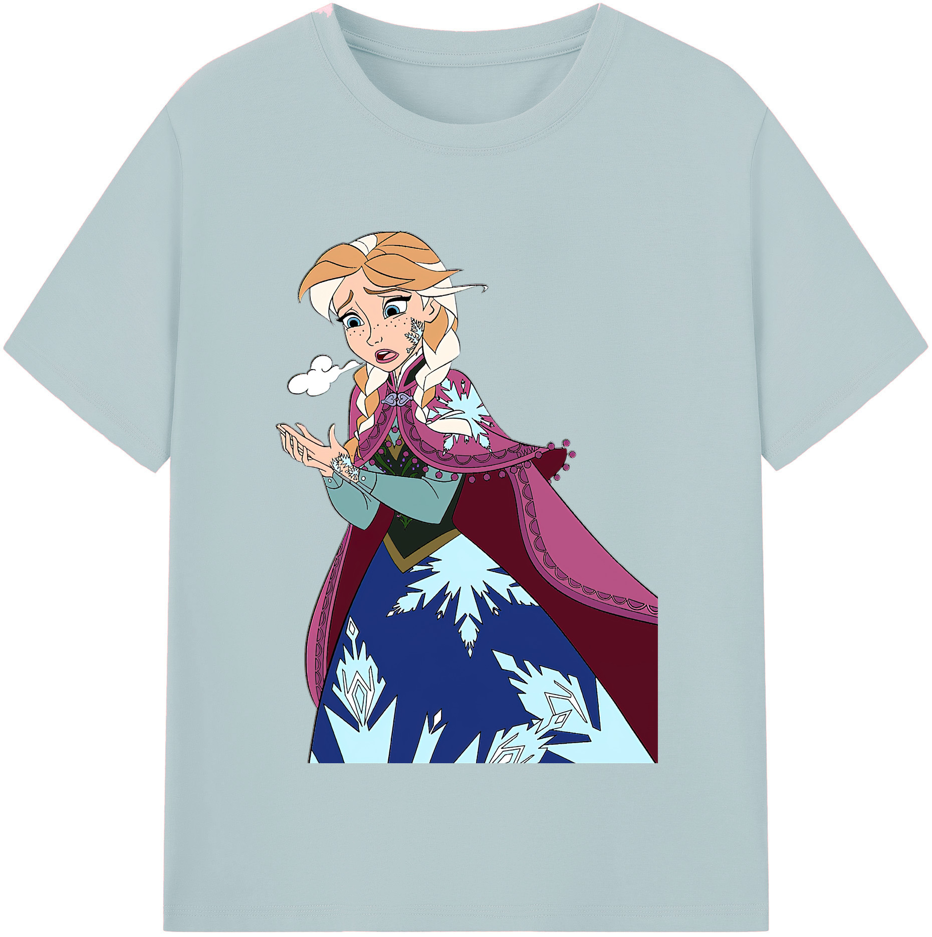 （画像用） アナと雪の女王 アンナ エルサ Frozen Anna Elsa 綿100％半袖Tシャツ（フロントプリント）